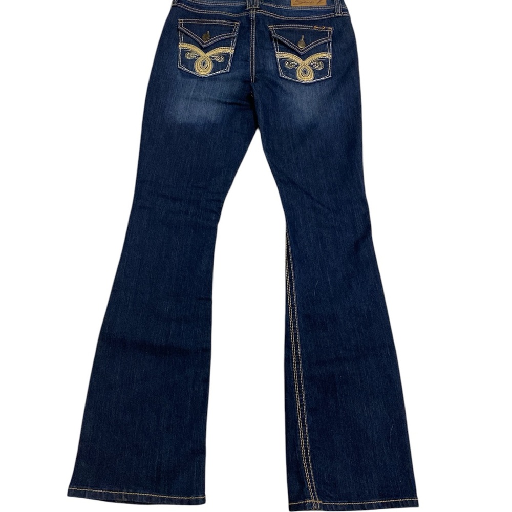 Seven7 Women's Boot Cut Jeans Size 8 Back Pocket Embroidery Festival Denim - Picture 13 of 16